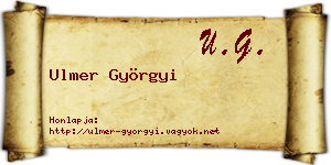 Ulmer Györgyi névjegykártya